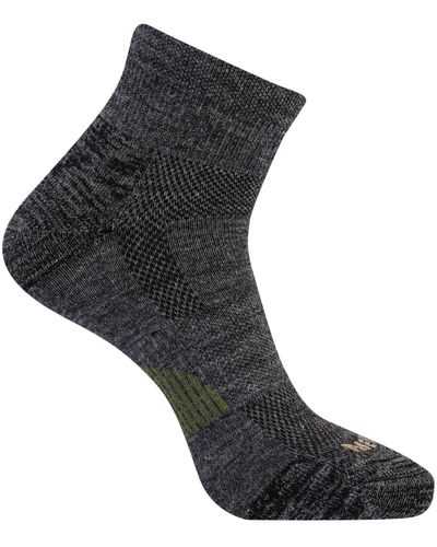 Merrell Lightweight Day Hiker Socks- Coolmax Thermolite Wool Blend And Zoned - Black