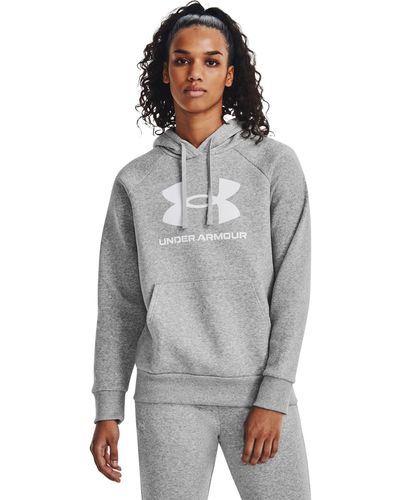 Under Armour S Rival Fleece Big Logo Hoodie, - Gray