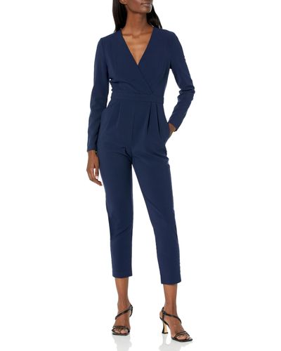 Black Halo Rent The Runway Pre-loved Andi Jumpsuit - Blue