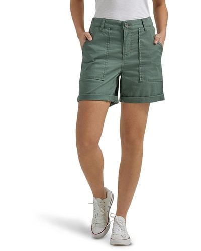 Lee Jeans Plus Size Legendary High Rise Relaxed Fit Rolled Short - Green