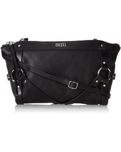 DIESEL Shibari Leather Betty Cage Cross Body Black One Size