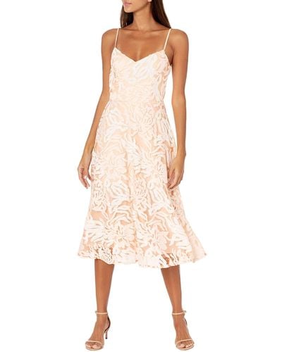 Dress the Population S Layla Sweetheart Fit And Flare Midi Dress - Natural