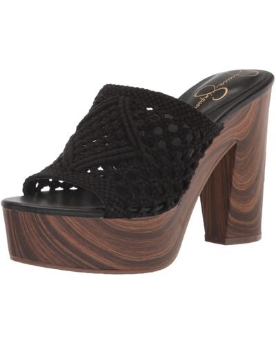 Jessica Simpson Shelbie Block Heel Platform Wedge Sandal - Black