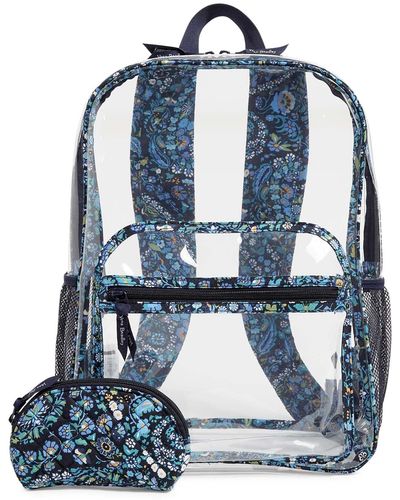 Vera Bradley Clearly Colorful Large Backpack With Pouch - Blue