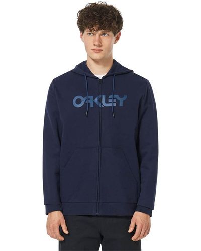 Oakley Mens Teddy Full Zip Hoodie Sweatshirt - Blue