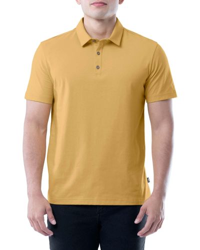 Lee Jeans Mens Short Sve Soft Washed Cotton T-shirt Polo Shirt - Yellow
