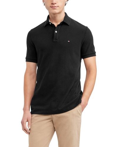 Tommy Hilfiger Short Sleeve Polo Shirt In Regular Fit - Black