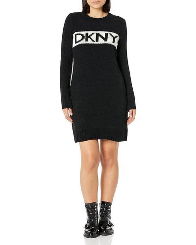 DKNY Womens Sweater Dress - Black