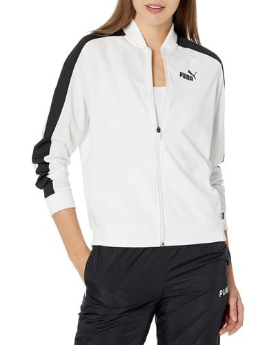 PUMA Plus Size Contrast Tricot Jacket - White
