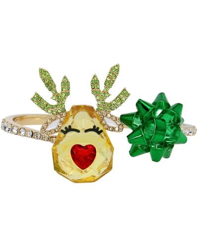 Betsey Johnson S Reindeer Bangle Bracelet - Green