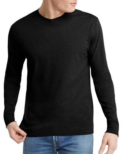 Hanes Originals Tri-blend Long Sleeve T-shirt - Black