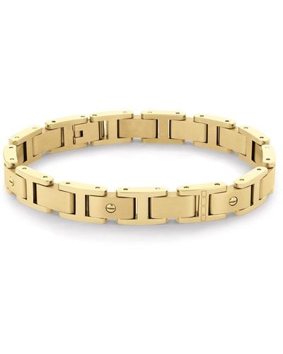Tommy Hilfiger Jewelry Screws Ionic Thin Gold Plated Link Bracelet Color: Gold Plated - Metallic