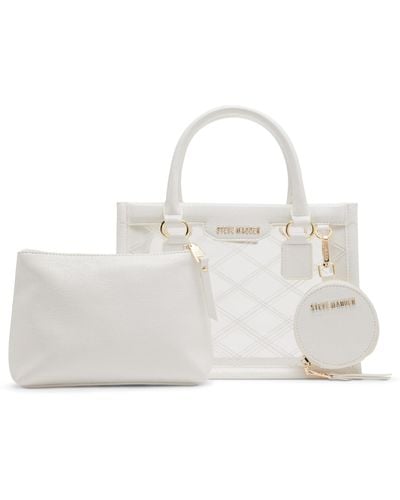 Steve Madden Bcelene Clear Box Bag W/pouch - White