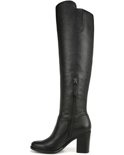 Naturalizer S Kyrie Water Repellent Over The Knee Boot Black Leather 10 W