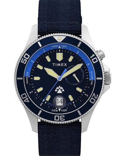 Timex Blue Strap Blue Dial Stainless Steel