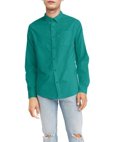 Levi's Classic One Pocket Long Sleeve Button Up Shirt, - Blue