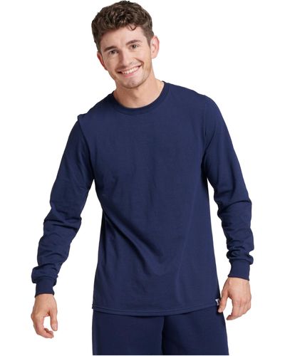 Russell Mens Cotton Performance Short Sleeve T-shirt T Shirt - Blue