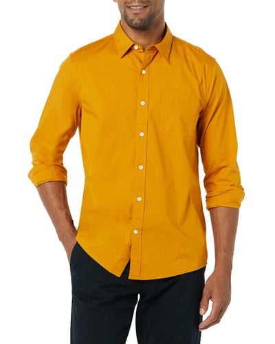 Goodthreads Standard-fit Long-sleeved Stretch Poplin Shirt - Yellow