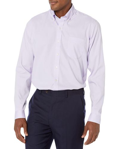Buttoned Down Slim Fit Button-collar Non-iron Dress Shirt (no Pocket) - Purple