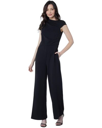 Maggy London High Jumpsuit Workwear Office Occasion Event Guest Of - Blue