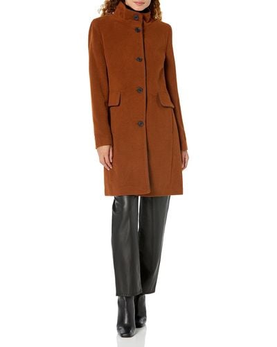 DKNY Womens Outerwear Wool,toffee,small - Red