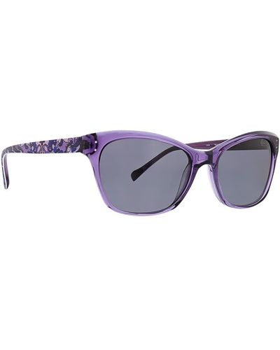 Vera Bradley Lottie Polarized Rectanglar Sunglasses - Blue