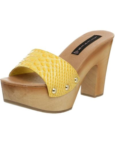 Steve Madden Milley High Heel Clog,yellow Multi,5.5 M