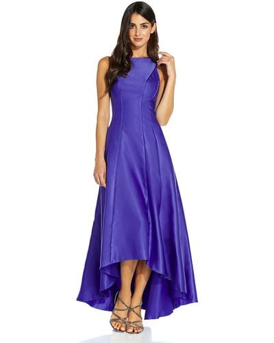 Adrianna Papell Mikado High Low Dress - Purple