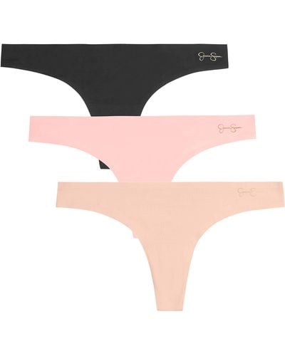 Jessica Simpson Women's Underwear - Seamless Hipster Briefs (3 Pack),  Rose/Black/Pink, M price in UAE,  UAE