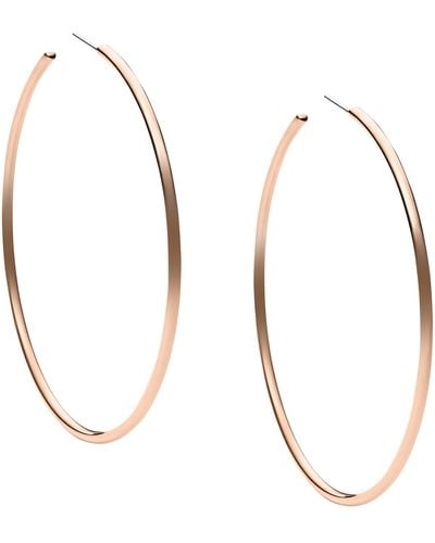 Michael Kors Brass And Cubic Zirconia Hoop Earrings For - Metallic