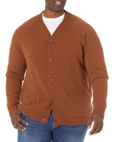 Amazon Essentials Lambswool V-neck Cardigan Sweater - Brown