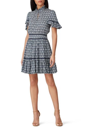 Scotch & Soda Rent The Runway Pre-loved Ladder Lace Printed Dress - Blue