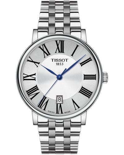 Tissot Unisex-adult Carson Stainless Steel Dress Watch Gray T1224101103300
