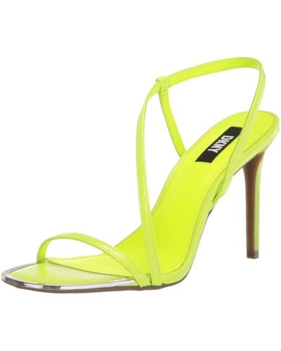 DKNY Essential Open Toe Fashion Pump Heel Sandal Heeled - Yellow