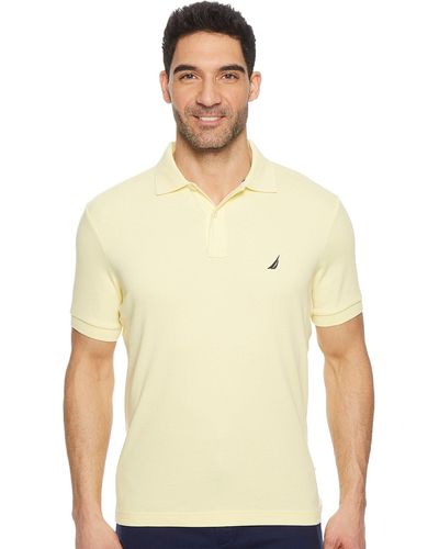 Nautica Classic Fit Short Sleeve Solid Soft Cotton Polo Shirt - Natural
