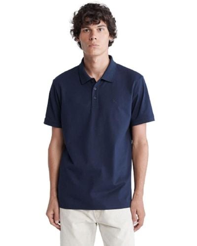 Calvin Klein Smooth Cotton Polo Shirt - Blue