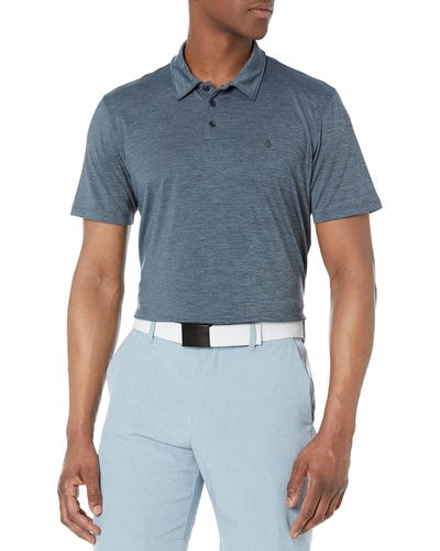 Volcom Hazard Performance Short Sleeve Lightweight Golf Polo - Blue