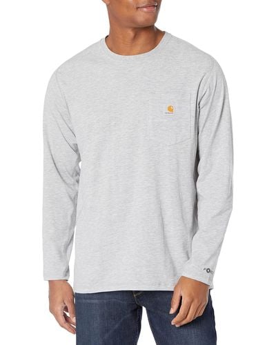 Carhartt Men's Force Midweight Synthetic-Wool Blend Base Layer Crewneck  Pocket Top