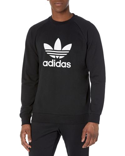 adidas Originals Mens Adicolor Classics Trefoil Crewneck Sweatshirt - Black