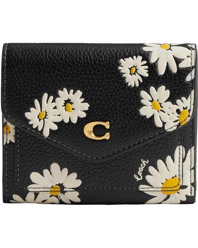 COACH Wyn Small Wallet With Floral Print - Black
