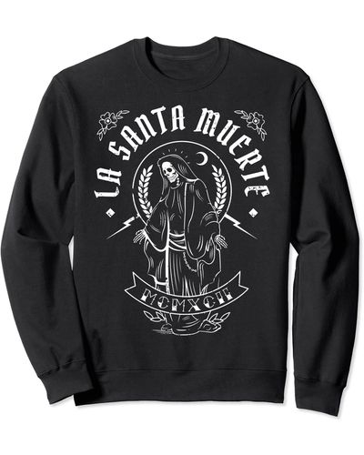 Perry Ellis The La Santa Muertes Gift Female Deity Mexican For Sweatshirt - Black