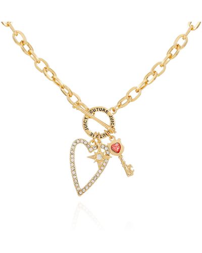 Juicy Couture Pendant Charms Goldtone Necklace in Metallic