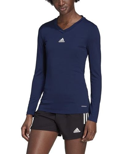 Adidas Women's Navy Nashville Predators Contrast Long Sleeve T-shirt