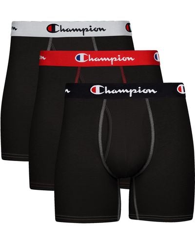 Champion Cotton Stretch Total Support Pouch Boxer Brief 3 Pack - Black