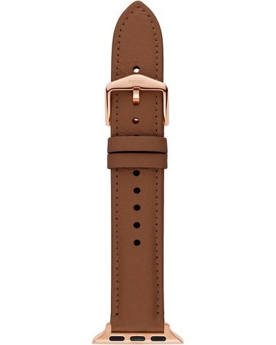 Fossil Apple 38/40/41mm Grosgrain Interchangeable Watch Band Strap - Brown