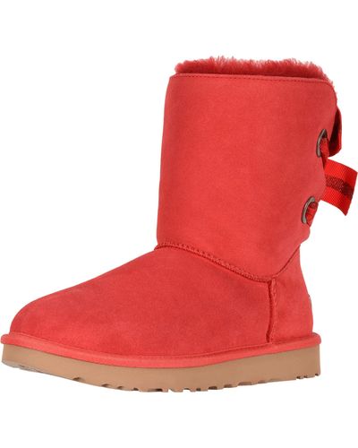 UGG Customizable Bailey Bow Short Boot - Red
