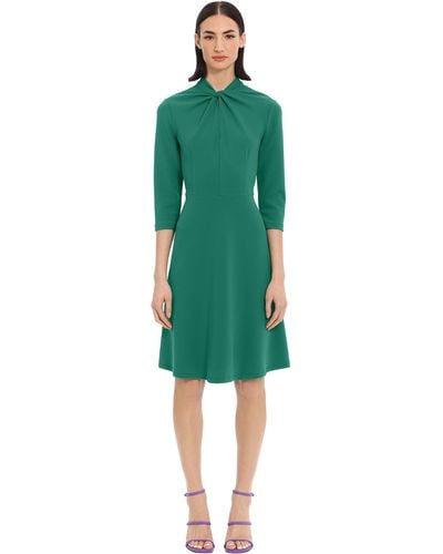 Donna Morgan Mock Line Dress Neck Detail - Green