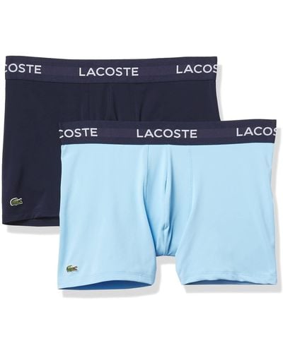 Lacoste 3-pack Solid With Semi Fancy Belt Underwear Trunks - Blue