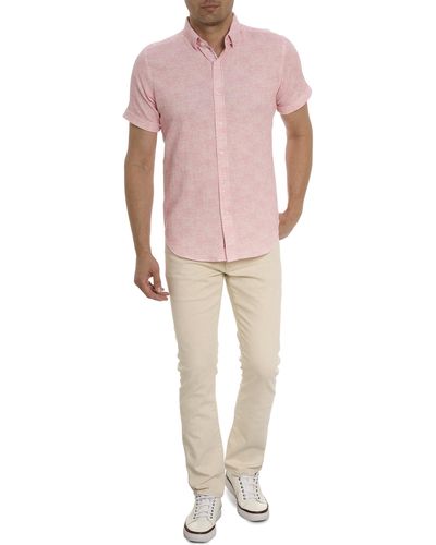Robert Graham Reid Short-sleeve Button-down Shirt - Pink