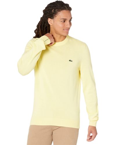 Lacoste Long Sleeve Crew Neck Regular Fit Sweater - Yellow